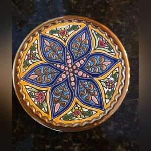 Vtg Cearco Pintado aMano 5.5" Plate 24K Handpainted Floral Motif Seville Spain